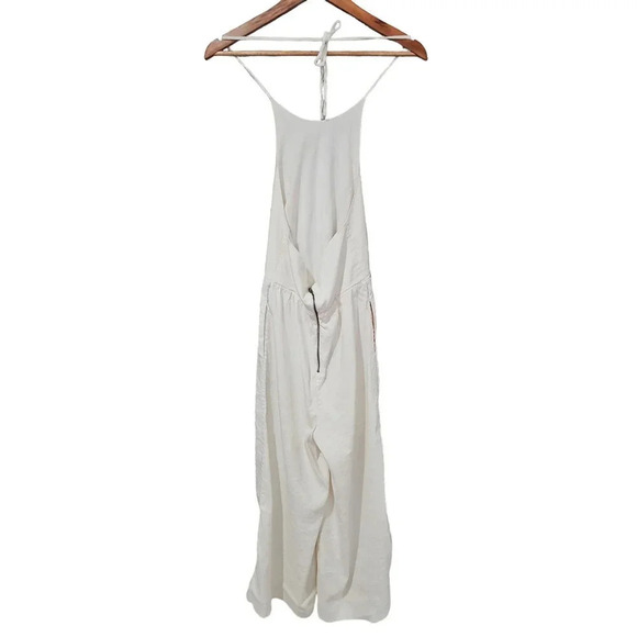 Alice + Olivia Franny Halter Neck Belted Cropped Jumpsuit White Size 0 - Picture 6 of 9